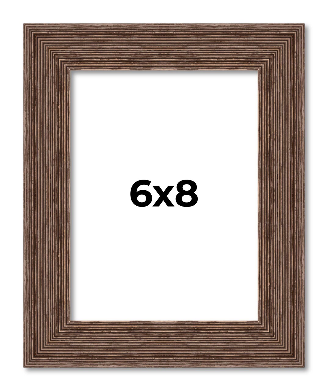 6x8 Wide Barnwood Picture Frame with UV-Resistant Acrylic & Acid Free Backing, Available in 6 Paint Finishes - Grey, Brown, White, and Black